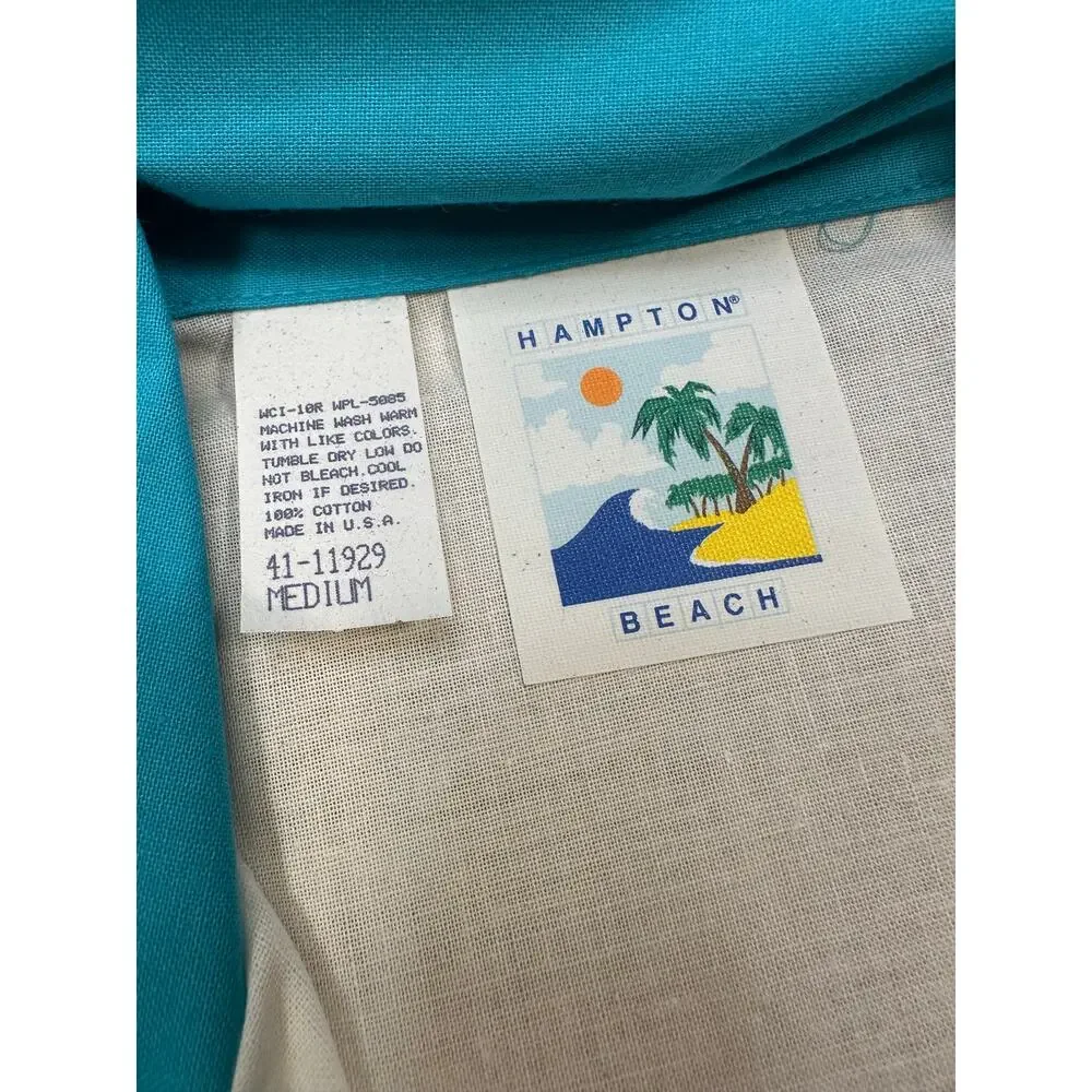 Vintage 1970’s Hampton Beach Men’s Swimwear Cotton Striped Shirt Size M